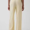 Pantaloni da pigiama in misto lino con orlo in pizzo