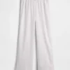 Pantaloni da pigiama in misto lino con orlo in pizzo