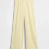 Pantaloni da pigiama in misto lino con orlo in pizzo