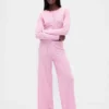 Pantaloni da pigiama leggeri CashSoft con motivo a cuori in maglia pointelle