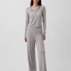 Pantaloni da pigiama leggeri CashSoft con motivo a cuori in maglia pointelle