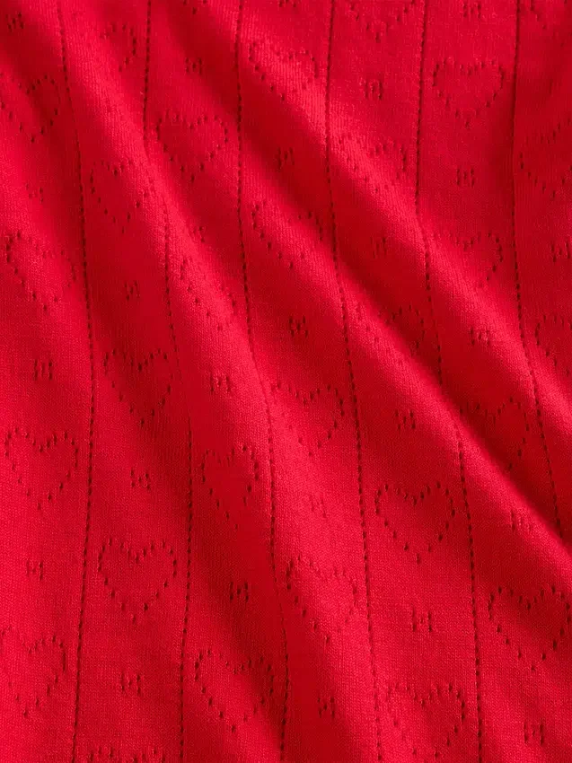 Pantaloni da pigiama leggeri CashSoft con motivo a cuori in maglia pointelle
