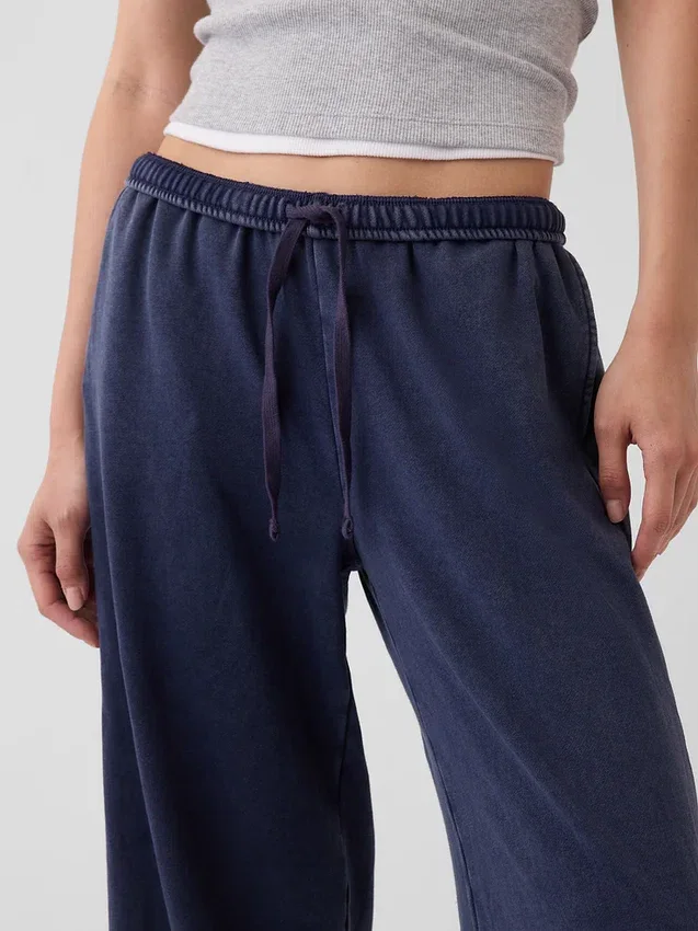 Pantaloni della tuta larghi in felpa Vintagesoft a vita media