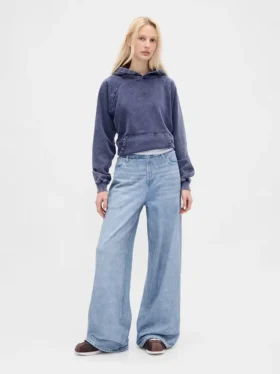 Pantaloni della tuta larghi stampati effetto Jeans
