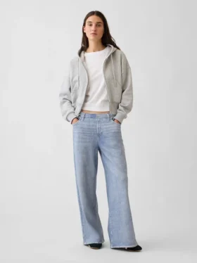 Pantaloni della tuta larghi stampati effetto Jeans