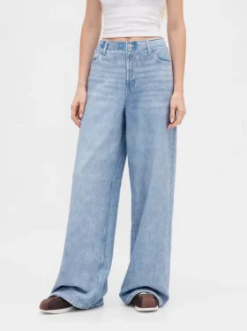 Pantaloni della tuta larghi stampati effetto Jeans