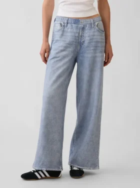 Pantaloni della tuta larghi stampati effetto Jeans