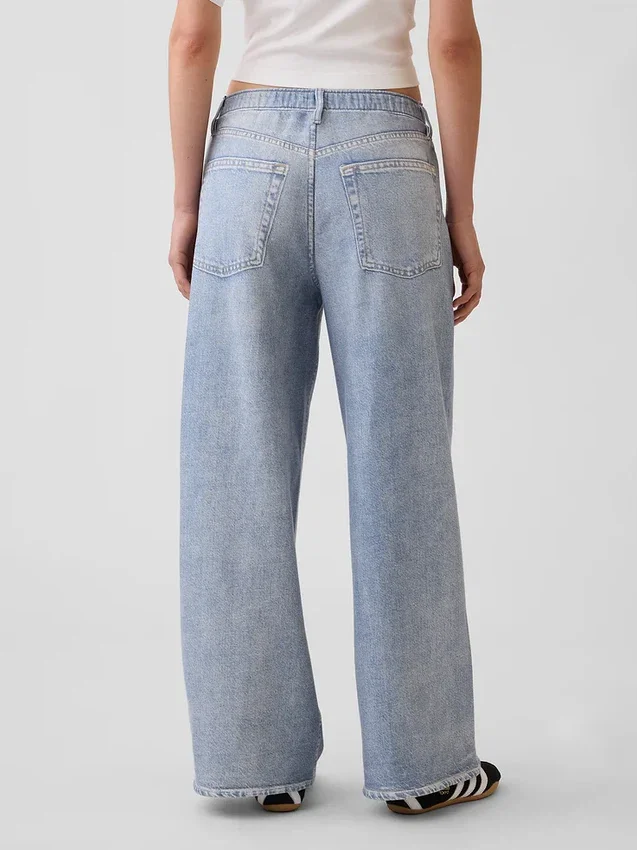 Pantaloni della tuta larghi stampati effetto Jeans