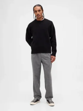 Pantaloni dritti dal taglio morbido in misto lana