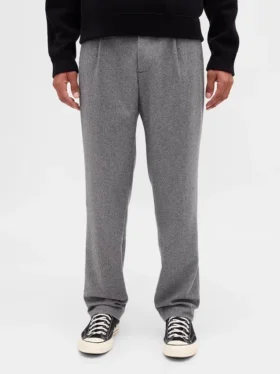 Pantaloni dritti dal taglio morbido in misto lana