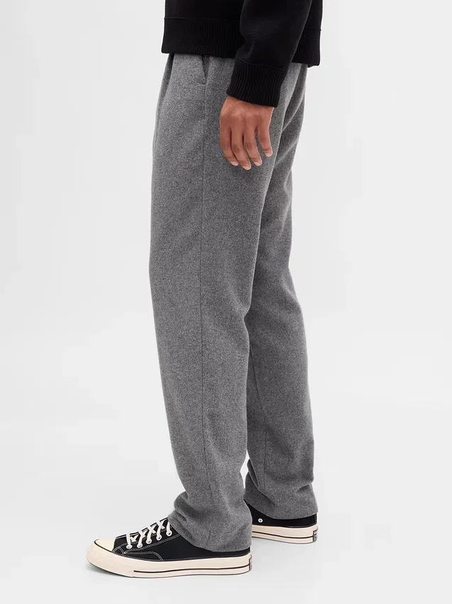 Pantaloni dritti dal taglio morbido in misto lana