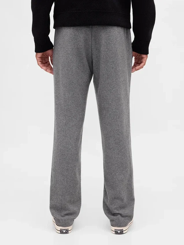 Pantaloni dritti dal taglio morbido in misto lana