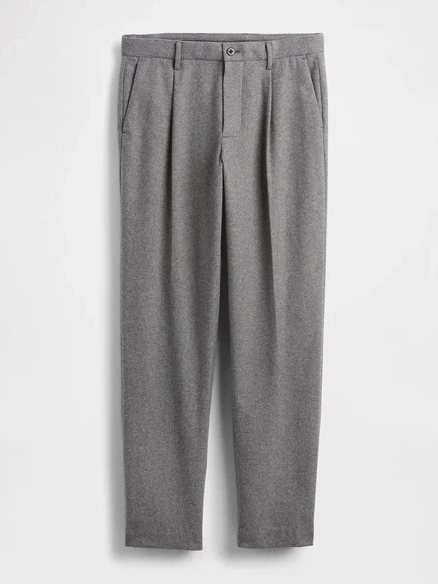 Pantaloni dritti dal taglio morbido in misto lana