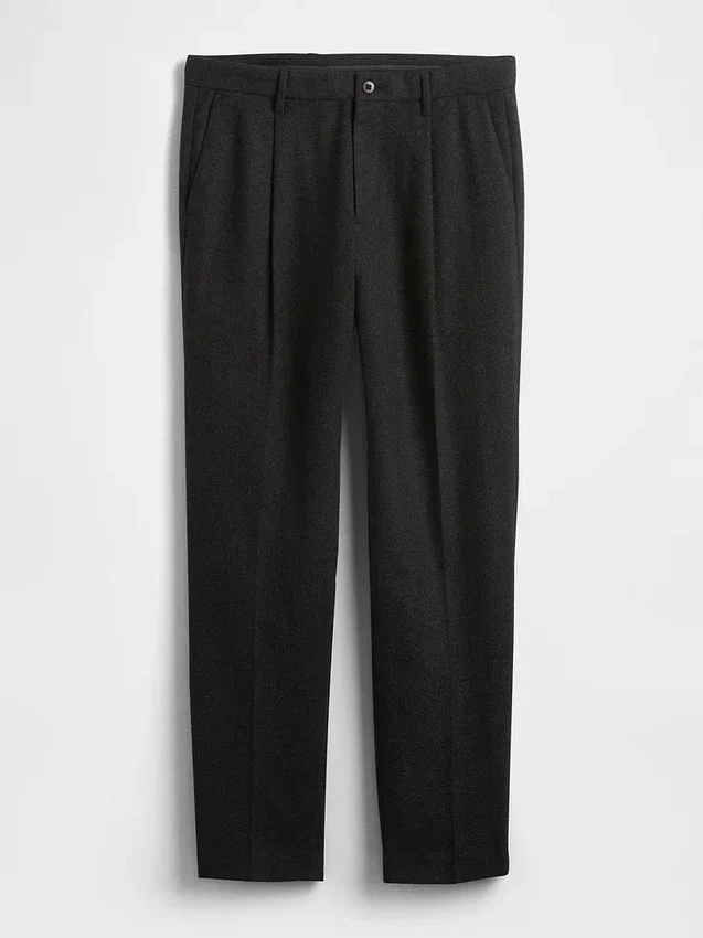 Pantaloni dritti dal taglio morbido in misto lana