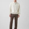 Pantaloni dritti dal taglio morbido in misto lino e cotone