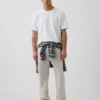 Pantaloni dritti dal taglio morbido in misto lino e cotone