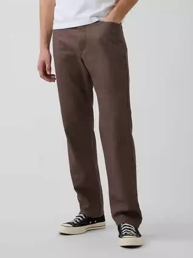 Pantaloni dritti dal taglio morbido in misto lino e cotone