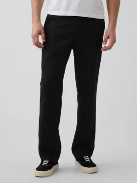 Pantaloni dritti dal taglio morbido in misto lino e cotone