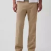 Pantaloni dritti dal taglio morbido in misto lino e cotone