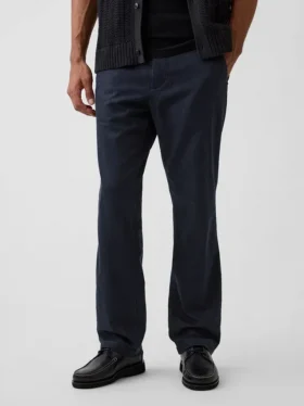 Pantaloni dritti dal taglio morbido in misto lino e cotone