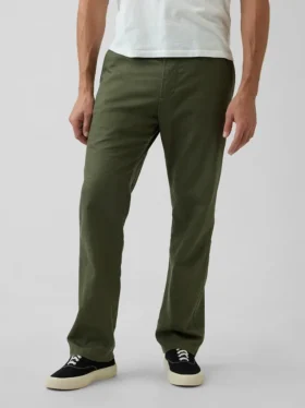 Pantaloni dritti dal taglio morbido in misto lino e cotone