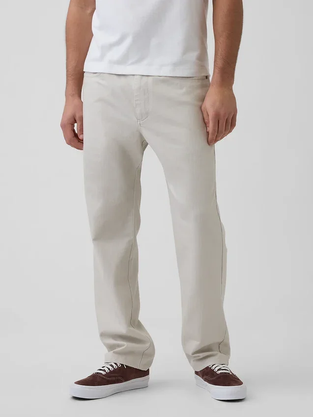 Pantaloni dritti dal taglio morbido in misto lino e cotone