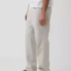 Pantaloni dritti dal taglio morbido in misto lino e cotone