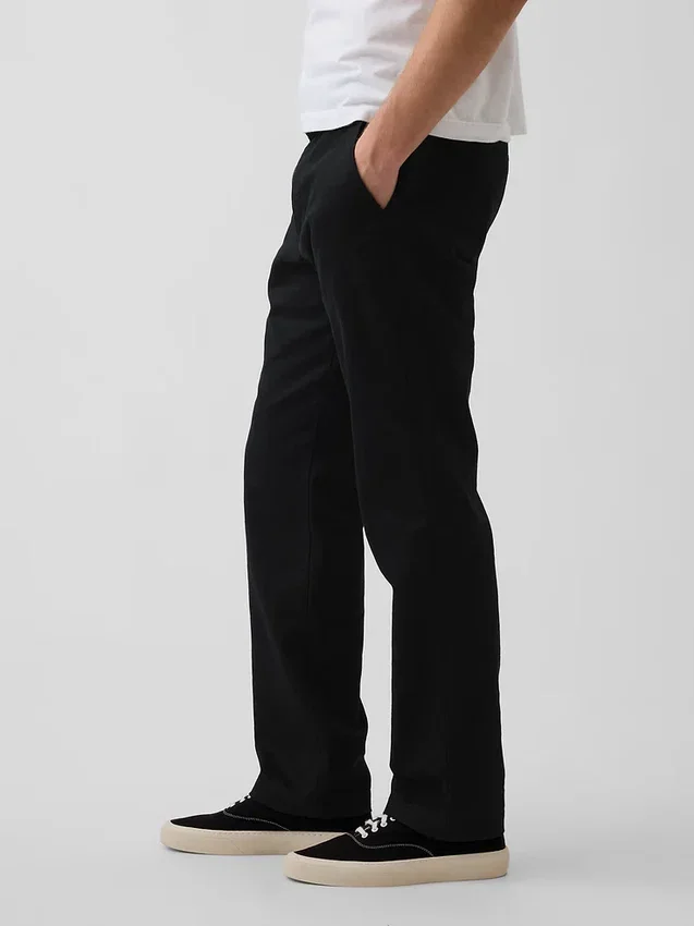 Pantaloni dritti dal taglio morbido in misto lino e cotone