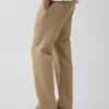Pantaloni dritti dal taglio morbido in misto lino e cotone