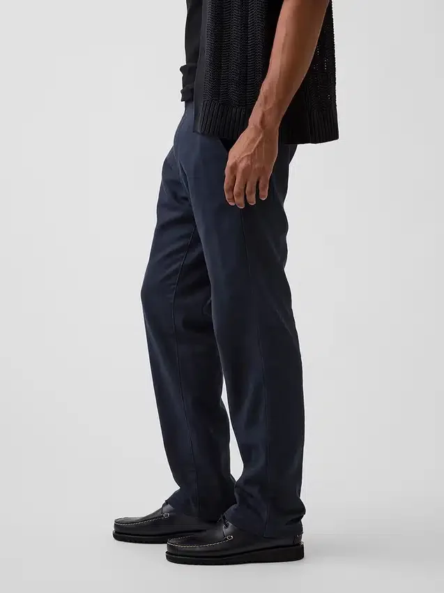 Pantaloni dritti dal taglio morbido in misto lino e cotone