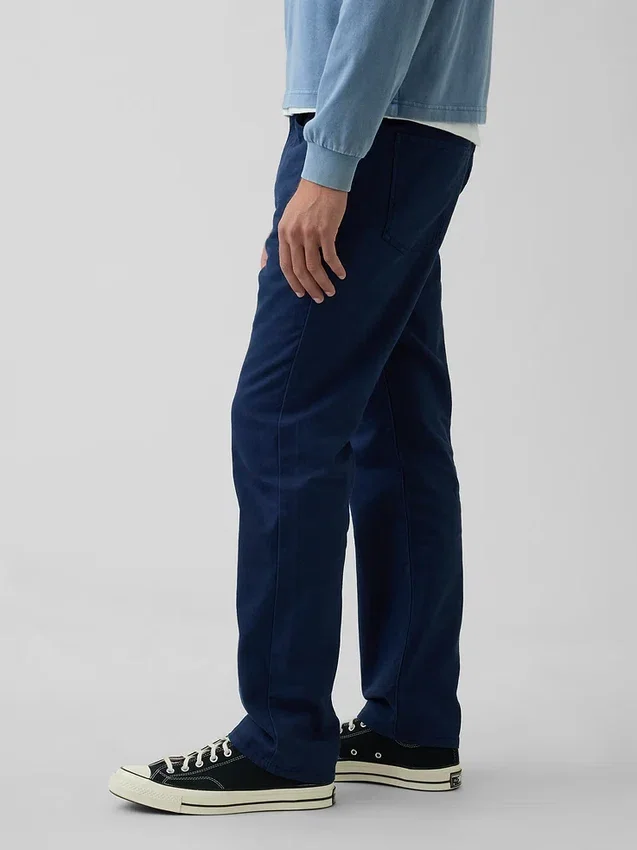Pantaloni dritti dal taglio morbido in misto lino e cotone