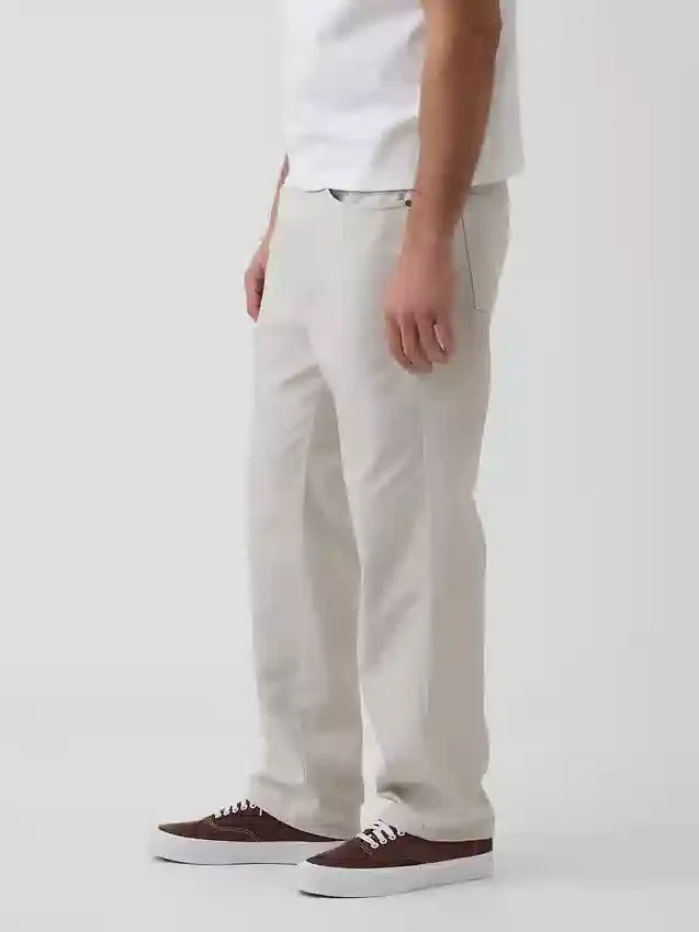 Pantaloni dritti dal taglio morbido in misto lino e cotone