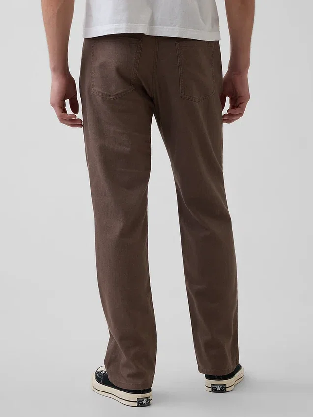 Pantaloni dritti dal taglio morbido in misto lino e cotone