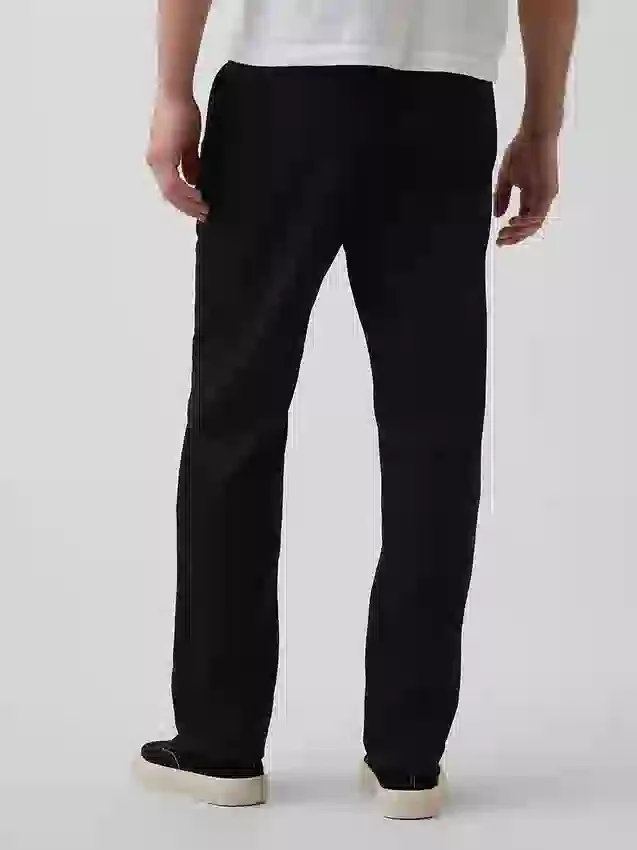 Pantaloni dritti dal taglio morbido in misto lino e cotone