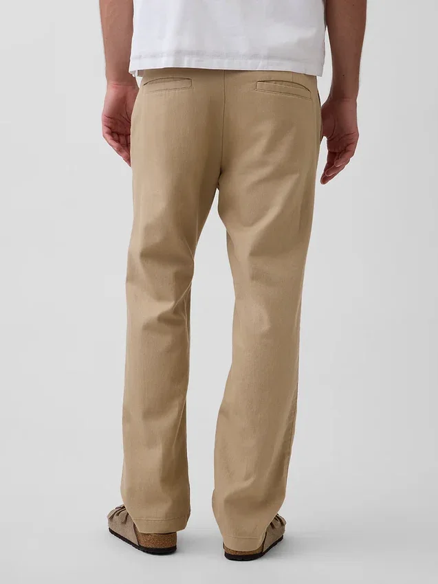 Pantaloni dritti dal taglio morbido in misto lino e cotone