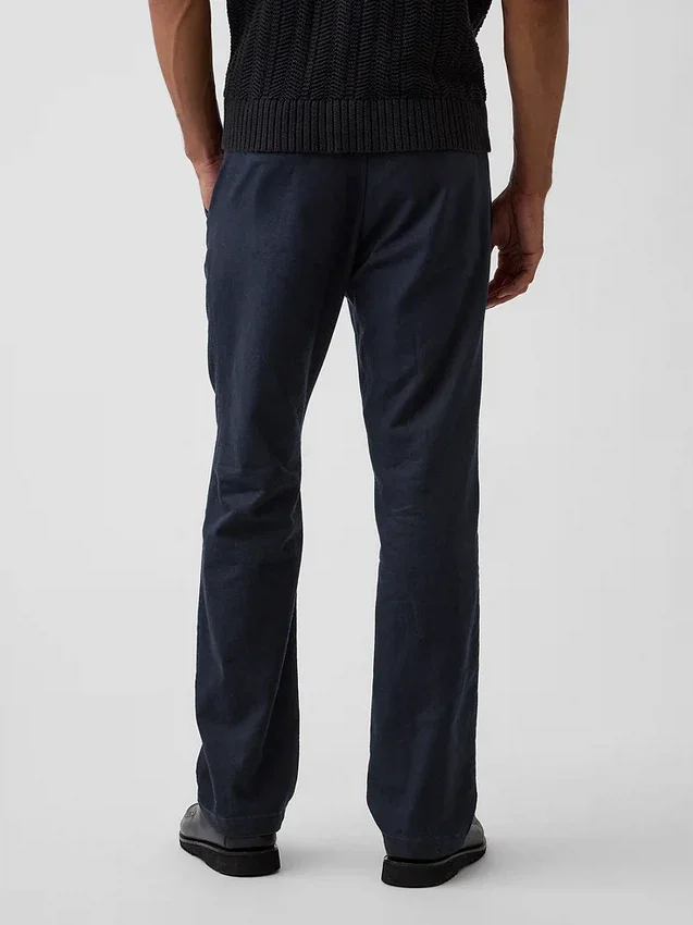 Pantaloni dritti dal taglio morbido in misto lino e cotone