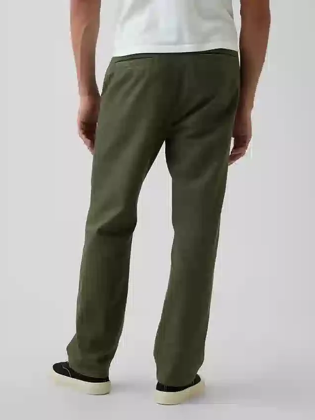 Pantaloni dritti dal taglio morbido in misto lino e cotone