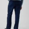 Pantaloni dritti dal taglio morbido in misto lino e cotone