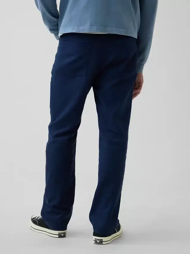 Pantaloni dritti dal taglio morbido in misto lino e cotone
