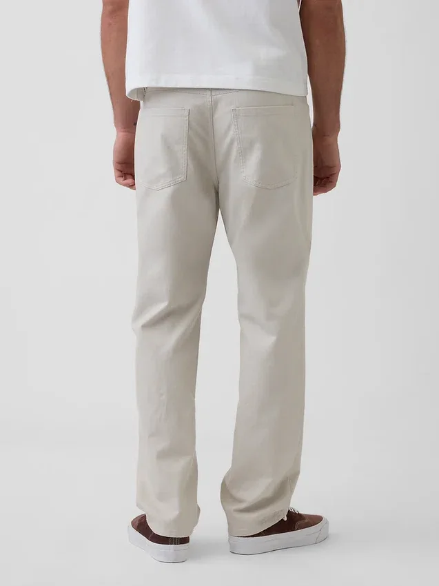 Pantaloni dritti dal taglio morbido in misto lino e cotone