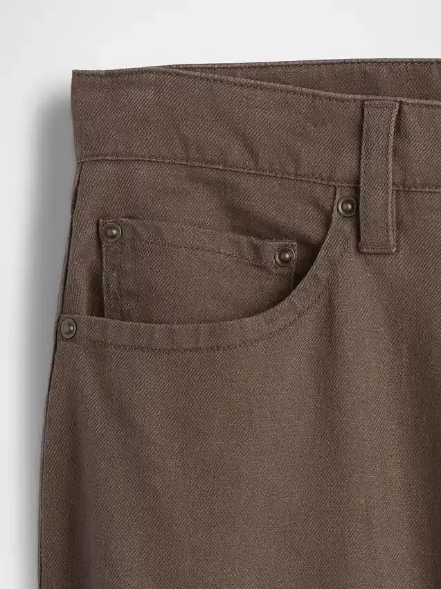 Pantaloni dritti dal taglio morbido in misto lino e cotone