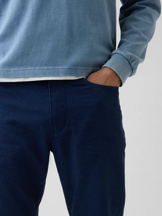 Pantaloni dritti dal taglio morbido in misto lino e cotone