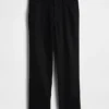 Pantaloni dritti dal taglio morbido in misto lino e cotone