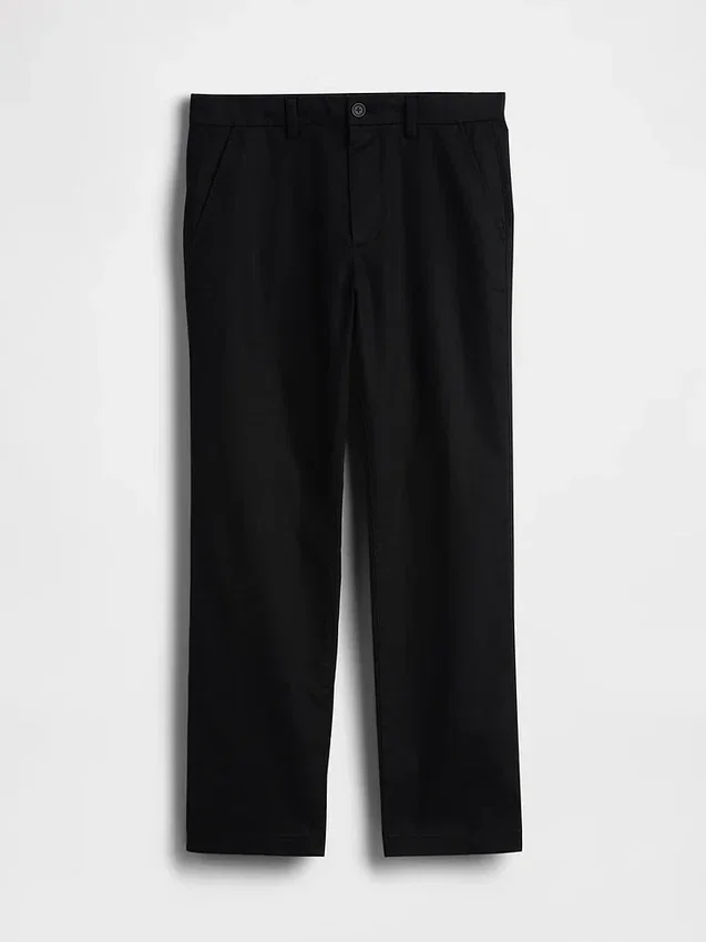 Pantaloni dritti dal taglio morbido in misto lino e cotone