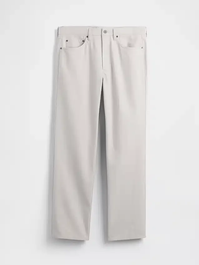 Pantaloni dritti dal taglio morbido in misto lino e cotone