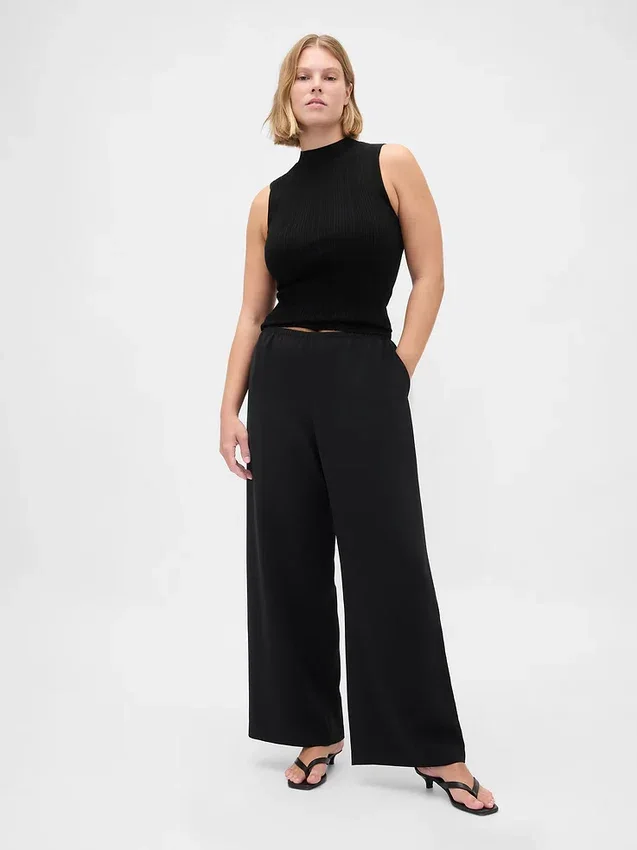 Pantaloni Easy a gamba larga