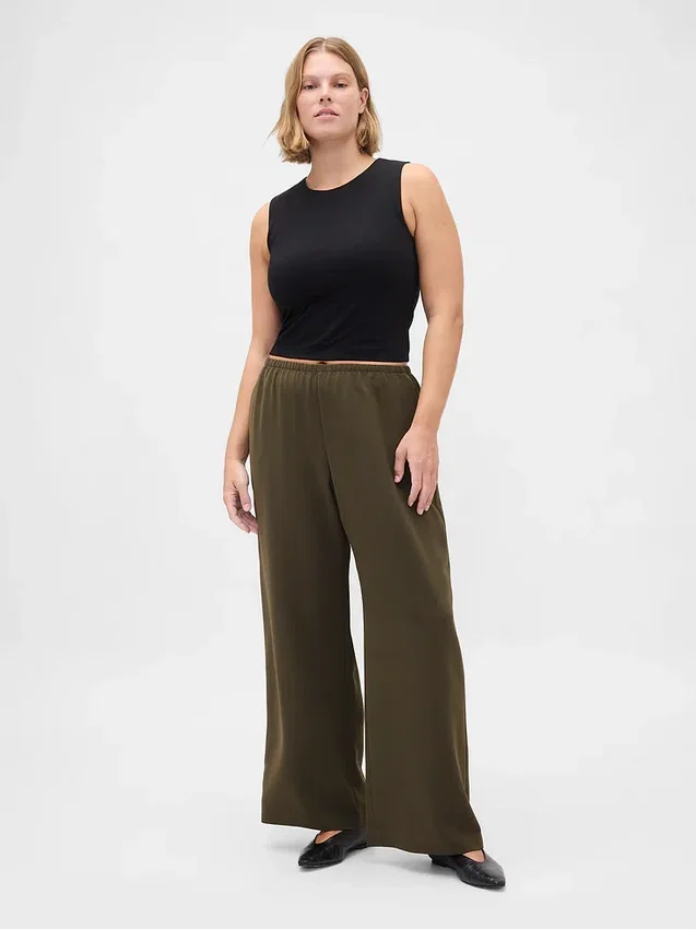 Pantaloni Easy a gamba larga