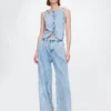 Pantaloni in denim a vita alta 365 ultrasoft con pieghe