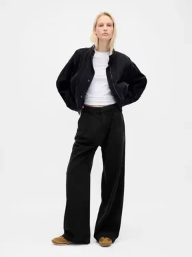 Pantaloni in denim a vita alta 365 ultrasoft con pieghe