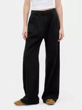 Pantaloni in denim a vita alta 365 ultrasoft con pieghe